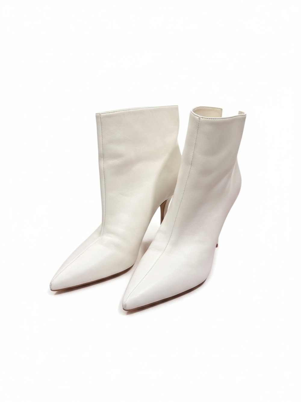 Marc Fisher Ivory Leather Pointed Toe Stiletto Ankle Boots Size 10